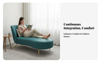 Luxurious Design Chaise Lounge Modern design Daybed Curved Backrest Seating Furniture Tufted Upholstery for Adults, homeowners, Interior Designers, Living Room, Apartment, perusing alcove, Home Office