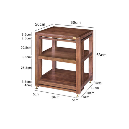 AV Media Tower Floor Standing Audio Cabinet Solid Wood Audio Component Shelf Wooden Amplifier Stand with Vibration Damping and Engineered Structure Suitable for Living Room Listening Space