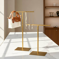 T Bar Purse Display Stand Sturdy Construction T-Shaped Display Stand Countertop Hanging Rack Non-Slip Design for Craft Fair