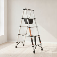 Foldable Telescopic Ladder Aluminum A-Shaped Ladder Heavy Duty Extendable for Home Repairs, Ceiling Work