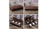 Vintage Watch Roll with Three Slots Distressed Watch Travel Case Compact Portable for Travelers