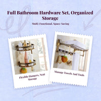 European wall-mounted antique aluminum towel rack organizer
