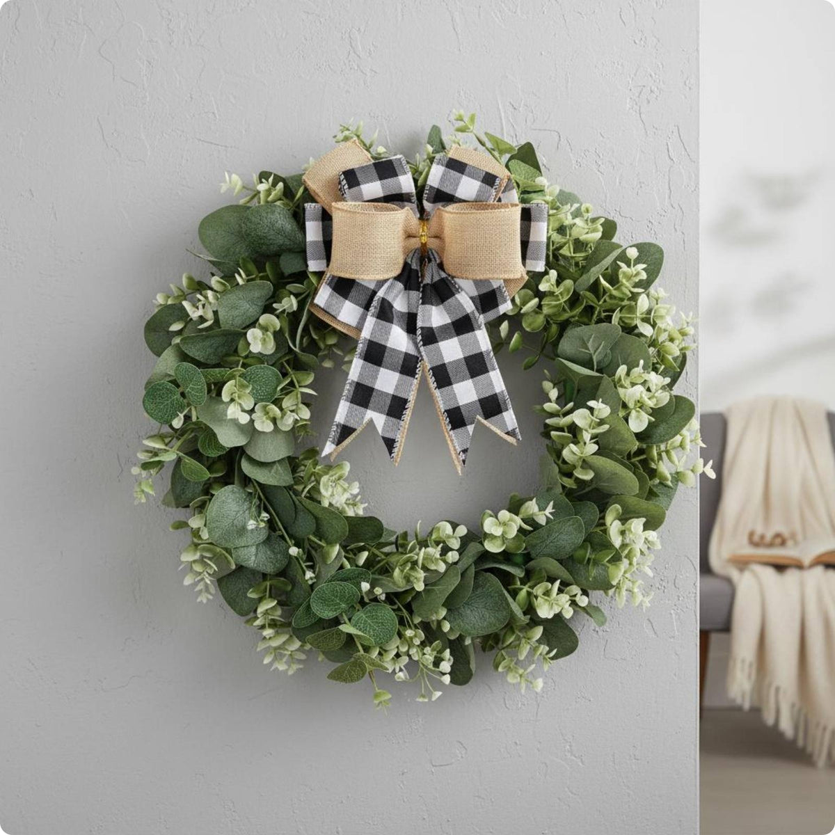 Artificial Eucalyptus Wreath True Eucalyptus Wreath Wall Decoration