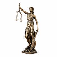 Justice Statue with Balance and Blade Tabletop Sculpture Sculpted for Judges