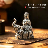 新中式一象一佛禅意摆件新中式象佛陈设品创意家居茶室桌面装饰品