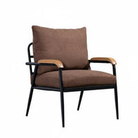 Nordic Aesthetic Metal Frame Couch Compact Size Upholstered 2-Seater Minimalist Design Sofa Solid Wood Armrests for Small Apartment Dwellers, Homeowners, Business Owners, Clothing Boutique, Rest Area, Home Office, Bedroom