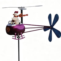 Helicopter Weathervane with Chicken Decorative for Garden, Yard, Homeowners