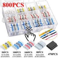 400pcs Solder Ring Set Heat Shrink Tubing Wire Connectors Waterproof Crimp Terminals