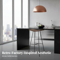Backless Industrial Stool Retro Vibe Backless Counter Seat High-Legged for Cafe
