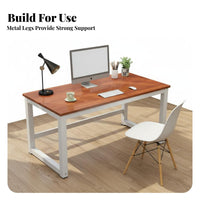 Simple Computer Desk Thickened Board Minimalist Writing Desk Spacious Desktop Modern Study Table for Students, Remote Workers, Dorm Room, Bedroom