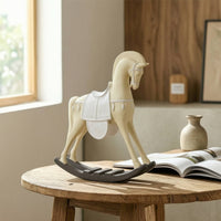 Rocking Horse Sculpture Carved Tabletop Statue Decorative for Mantel, Entryway