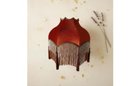 Floor Lamp Shade French Country Design Velvet Lampshade Beaded Trim for Study