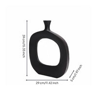 Abstract Metal Vase Creative Contemporary Design Donut Vase Aluminum Material Home Decoration for Entryway, Office, Mantelpiece