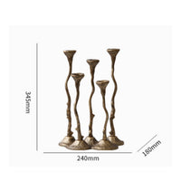 Cast Aluminum Candle Holder Sculptural Metal Candelabra Tabletop