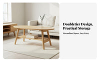 Two-Tier Oval Coffee Table Minimalist Aesthetic Living Room Furniture