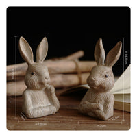 Rabbit Figurine Hand-Finished Bunny Figurine Rabbit Ornament Farmhouse Tabletop Ornament Easter for Decorators, Shelf