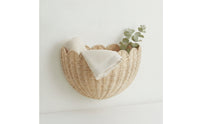 Half-Round Scalloped Wall Basket Space-Saving Wall-Mounted Storage Basket Decorative Rustic for Entryway
