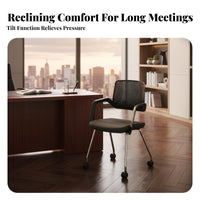 Wheeled Armchair with Perforated Spine Support Breathable Spine Supportrest Wheeled Task Chair Padded Seat High Load Capacity