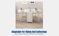 Foldable Dining Table & Chair Set, Rectangular, Extendable, Mobile, Space-Saving, Multi-Functional for Apartments