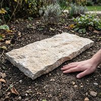 Natural Stone Slabs Stepping Stones for Garden, Irregular Broken Stone Slabs, Light Yellow, Weatherproof for Paths and Lawn