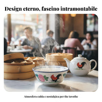 Retro Rooster Ceramic Tableware Set, Bowl & Plate, Restaurant Hotel Hotpot