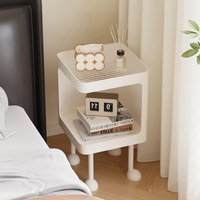Narrow 30cm Bedside Table with Metal Frame and MDF Top