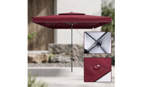 Square Patio Umbrella Wind-Resistant Umbrella with Double Canopy Waterproof for Homeowners, Vendors, Market, Garden