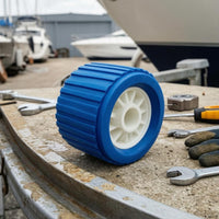 108 Mm EVA Keel Roller Blue Ribbed Keel Roller Cylindrical White Hub