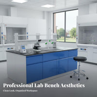 Steel Science Workbench Harsh and Alkali Resistant Scientific Lab Table with Sink Heavy Duty Science Island Bench for Scientists, School, Hospital