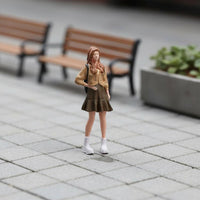 Backpack Girl Figurine Realistic Design Miniature Girl Model Miniature Scene Accessory Highly Detailed for Collectors
