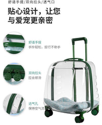 宠物用品户外轻便推车猫拉杆箱防漏猫咪便携大行李箱透明太空舱