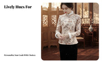 Women's Fleece Lined Ethnic Qipao Top, Modern Urban Short Style