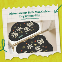 Bathroom Mat, Diatomaceous Earth Bath Rug, Quick Dry, Non-Slip, Absorbent, Thick Floor Carpet