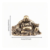 Laughing Buddha Figurine Brass Sculpture Miniature for Desk, Collectors