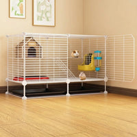 Hamster Cage and Multi-Level Chinchilla Cage, Indoor Gerbil Cage with Front Access Door, Rodent Cage Featuring a Bottom Board for Easy Cleaning