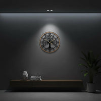 Tree Wall Timekeeper Gold-Tone Hands Roman Numeral Wall Timekeeper Decorative