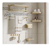No-drill aluminum towel rack