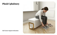 Narrow Entryway Stool Minimalist Design Upholstered Bench Light Luxury Aesthetic Soft Upholstery for Homeowners