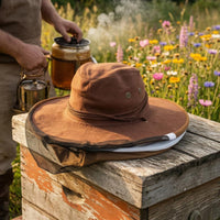 Domed Crown Beekeeping Hat with Veil Chin Strap Beekeeping Cap with Head Net Face and Neck Coverage Mesh Beekeeper Hat Brown Denim Style
