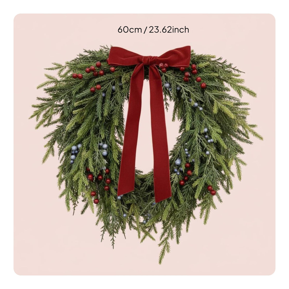 Red Fruit Bow Wreath Long-Lasting Red Fruit Wreath Long-Lasting for Porch