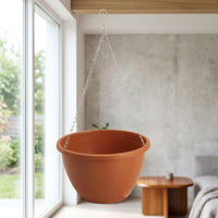 Plant Pots and Hanging Basket for Indoor Plants, Terracotta Flower Pots with Chain Planter, Fence Hanging Planters, Hanging Planters Outdoor
