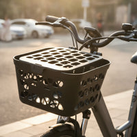 Front Bike Basket Molded Cycle Basket with Lid Long-Lasting for Commuting