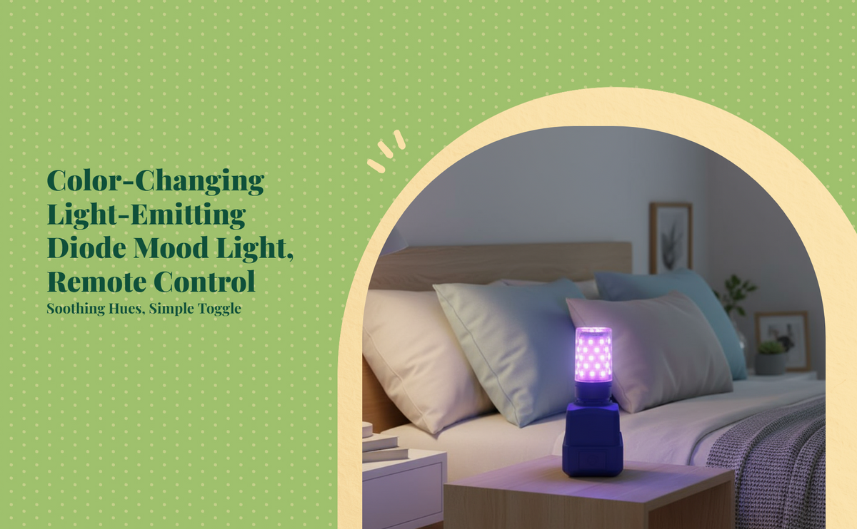Dimmable LED mood light, remote.