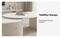 2 Pieces Nesting Coffee Table Set Modern Minimalist and design Living Room Furnishing Space-Saving Easy Assembly for Lounge Area