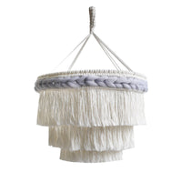 Pendant Lampshade with Fringe Handwoven Lighting Textured for Reading Nook