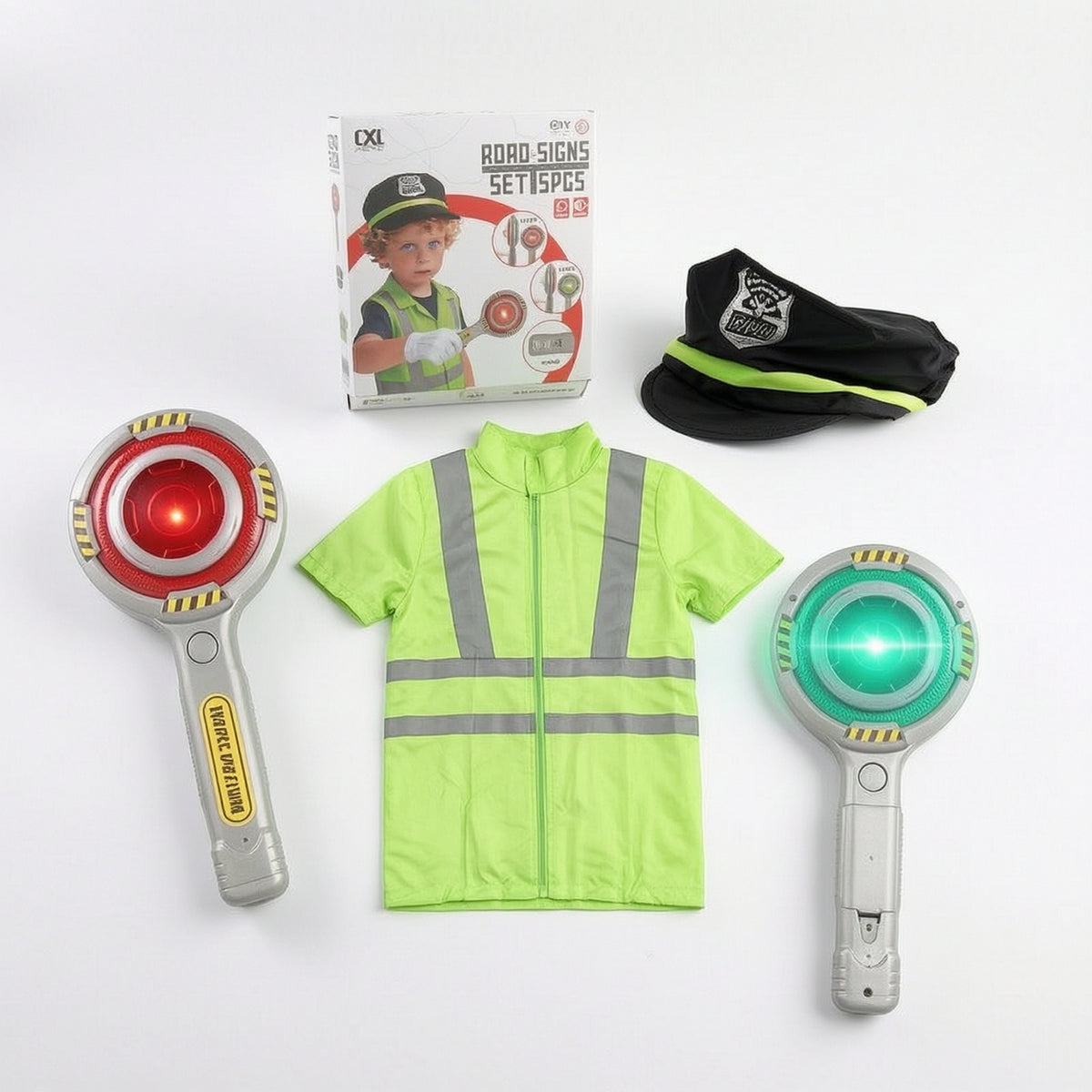 Traffic Officer Costume Pretend Police Costume with Toy Themed for Classroom