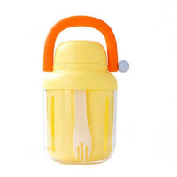 Food Grade Portable Salad Cup with Fork Leak Proof Double Layer Drainer Cup Easy to Clean Takeaway Fruit Container for Students