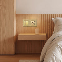 Brass Socket with USB Decorative Carved Frame UK Plug Wall Socket