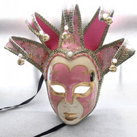 Venetian Full Face Mask with 5 Bells, Retro Style, for Carnival and Parties, Wholesale