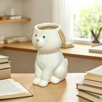 Dog Vase Glossy Dog Flower Vase Unique for Entryway